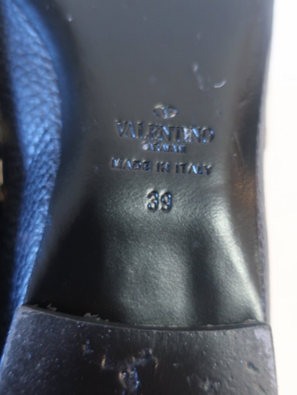Valentino Garavani Rockstud Navy/Purple Pebbled Leather Ballet Flats 39/ US 9 - Picture 11 of 13